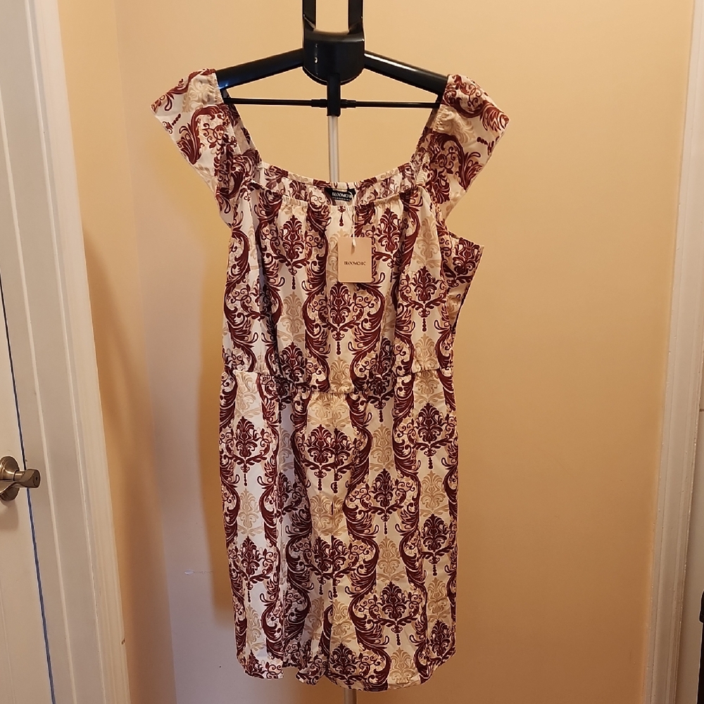 BloomChic Burgundy and Cream Jumpsuit